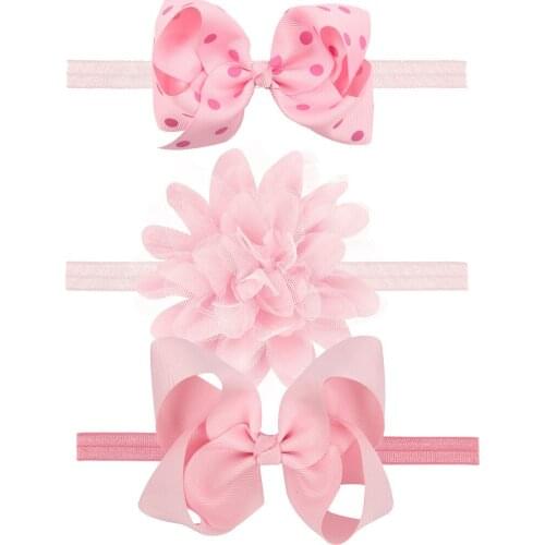 ON SALE 3PCS Hair Bands Kids Girls Flowers Bowknot Elastic Hairband Headband Christmas Diademas Para Mujer
