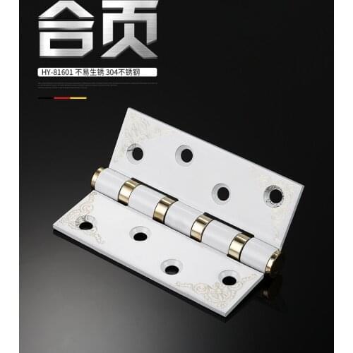 1 Pcs stainless steel door hinge 4 inch thick wooden doors ivory Continental leaflet bearing hinges