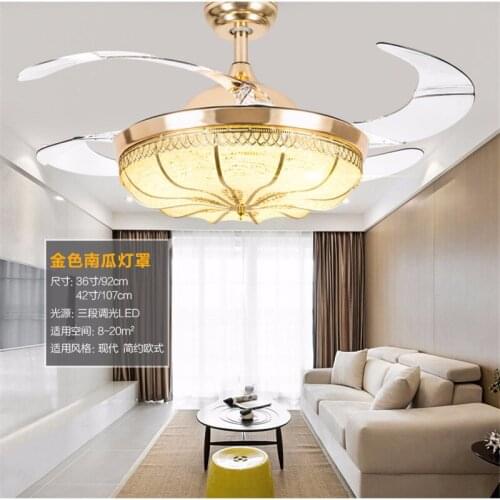 36inch 42inch 3 color dimming contro ceiling fan light restaurant electric fan lamp simple household bedroom living room85-265v