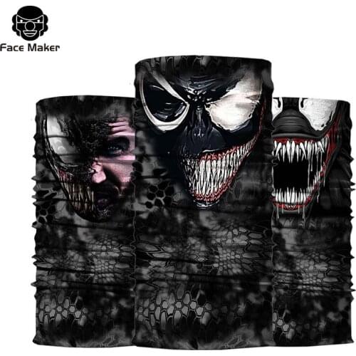 3D Magic Mask Neck Gaiter Face Cover Cycling Fishing Bike Ski Camping Cool Bandana Halloween Headband Tube Scarf Men Women