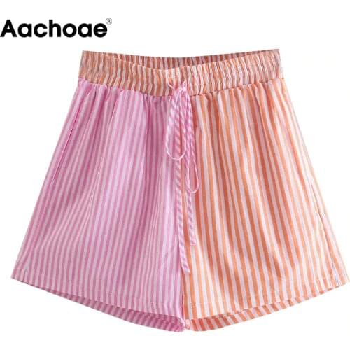 Женские шорты с высокой талией Aachoae China At AliExpress