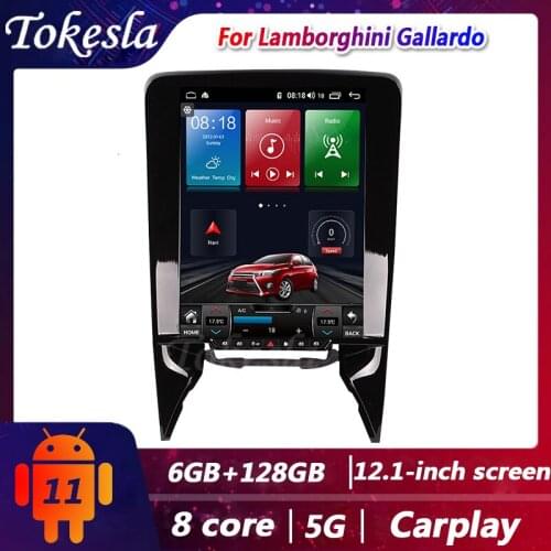 Tokesla Car Radio For Lamborghini Gallardo Telsa Android Stereo receiver Central Multimedia Player DVD Gps Navigation 2008-2012