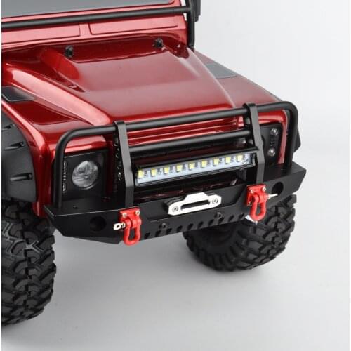 RC car 4dw car kit 1/10 metal front bumper and LED light for 1/10 RC rock track TRX-4 TRX4 axial SCX10 mini remote control car