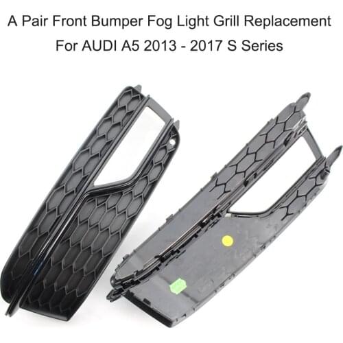 Car Accesorios 2Pcs Front Bumper Fog Light Grill Car Gadget ABS Plastic Fit for AUDI A5 2013-2017 S-Series Left Right Pair Set