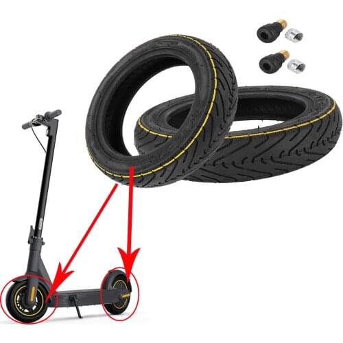 2Pcs Yuanxing 60/70-6.5 Tubeless Tire With Straight Valve Anti-slip for Segway Ninebot G30 Max 10 Inch Front and Rear Wheel Part