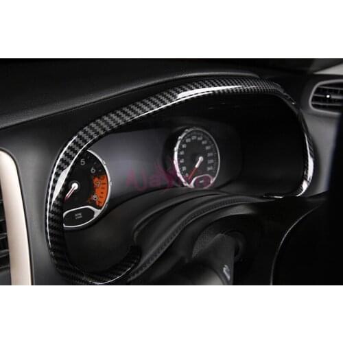 For Jeep Renegade 2016 2017 2018 Carbon Fiber Color Dashboard Driving Computer Overlay Panel Cover Car Styling Accessories