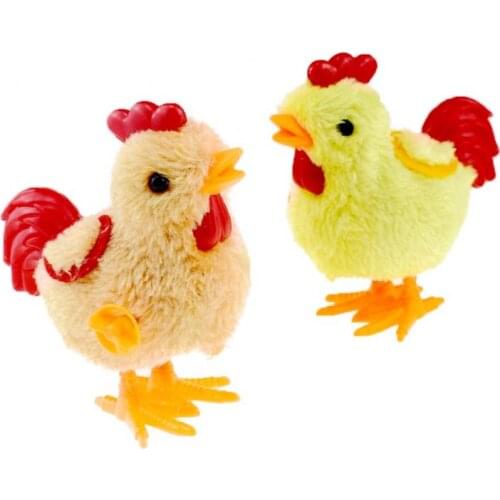 1Pcs Cute Plush Wind Up Chicken Kids Educational Toy Jumping Walking Chicks Toys For Children Baby Gifts Classic Toys Random