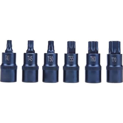 Torx Screwdriver Bit Tool 1/2in Socket Bits Adapter for T20 T25 T27 T30 T35 T40 T45 T50 T55 T60 T70 1/2 inch Adapter Hand Tools
