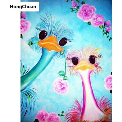 Beautiful Ostrich Animal 5D DIY Square/Round Diamond Painting Mosaic Mural Cross Embroidery Handicraft Home Decoration Gift