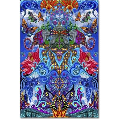 Paintings Psychedelic Abstract Trippy Silk Cloth Poster Art Bedroom Decoration