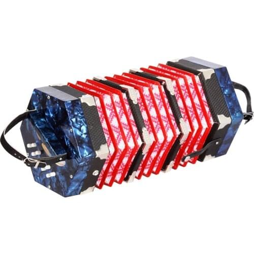 Concertina Accordion 20 Button 40 Reed Musical Instrument with Carrying Bag SAL99