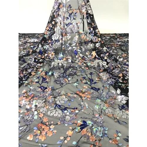 Good looking design JRB-5.0814 top Quality Nigerian French Lace Fabric embroidered Tulle Net French Mesh Lace fabric