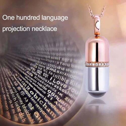 Creative Capsule Pendant 100 Languages I LOVE YOU Carved Necklace Valentine Gift hot