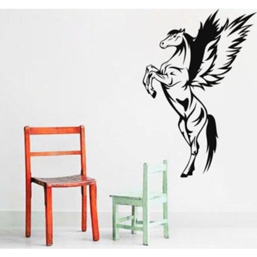 Top Sale Art Design Pegasus Wall Vinyl Sticker Beautiful Pegasus Wall Mural For Home Bedroom Art Decoration D-237