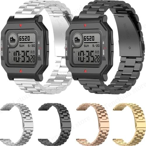 Metal Watch Band For Xiaomi Amazfit Neo Wrist Strap For Huami Amazfit Neo Stainless Steel Bracelet Adjustable Loop Durable Belt