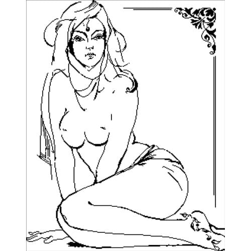 Stick figure beauty cross stitch package single black 18ct 14ct 11ct cloth cotton thread embroidery DIY handmade needlework