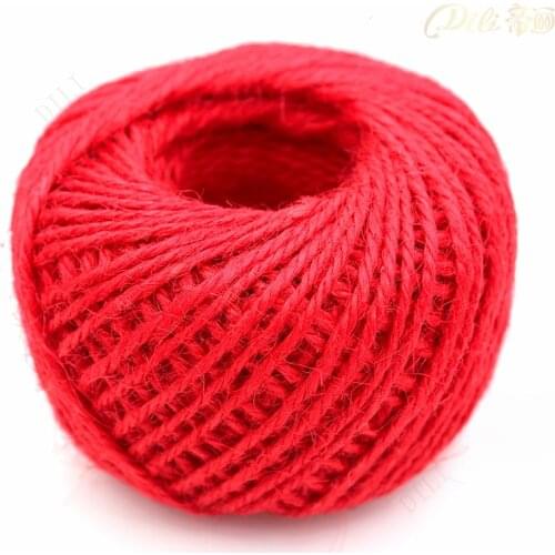 1.5mm Hemp Rope Red Color 50 Meters Natural Jute Twine Gift Box Cord 3Ply Hemp String For DIY Craft Handmade Decoration