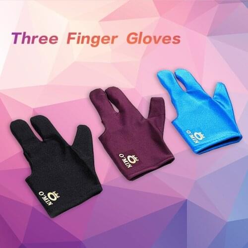 O'MIN Pool Cue Gloves Three Finger Gloves Fingers Unisex Billiards Snooker Black 8 Eight Ball Accessories Snooker Gloves