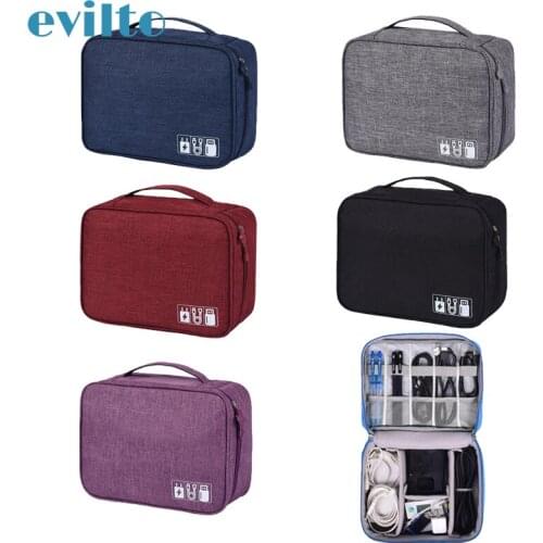 Portable Travel Cable Bag Digital USB Charger Gadget Organizer Wires Earphone Cosmetic Zipper Storage Pouch Accessories Supplie