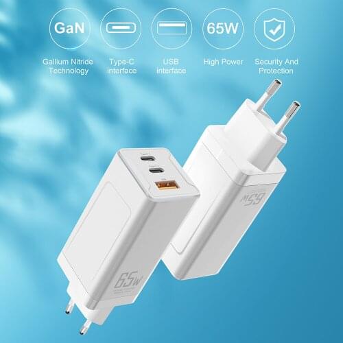 Portable 65W USB Power Adapter QC3.0 Quick Charger Wall Charger PD 3.0 Type C Phone Charger Fast Charging for iPhone 12 Huawei