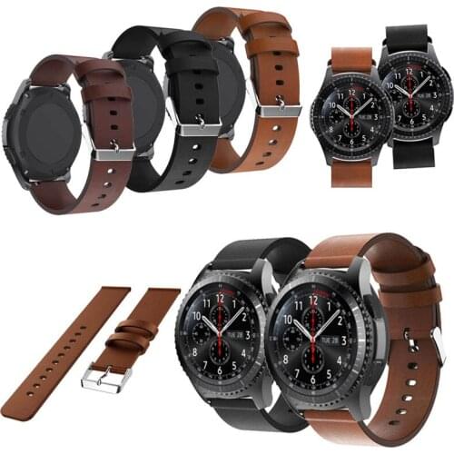 22mm leather strap for samsung gear S3/Galaxy 46mm Frontier/classic luxury Leather wristband For Huawel Watch GT Sport watchband