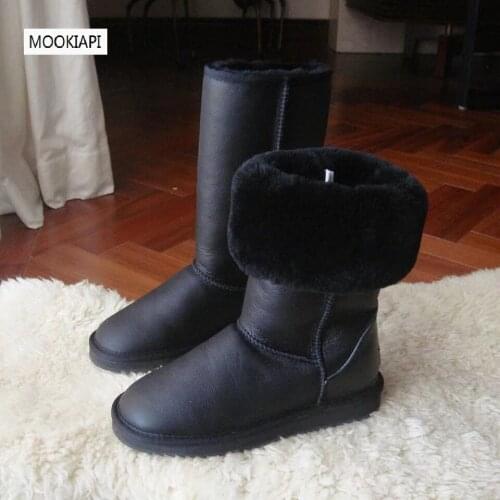 Chinas latest sheepskin and wool womens snow boots in 2019, 100% pure wool womens high-barrel snow boots, free delivery