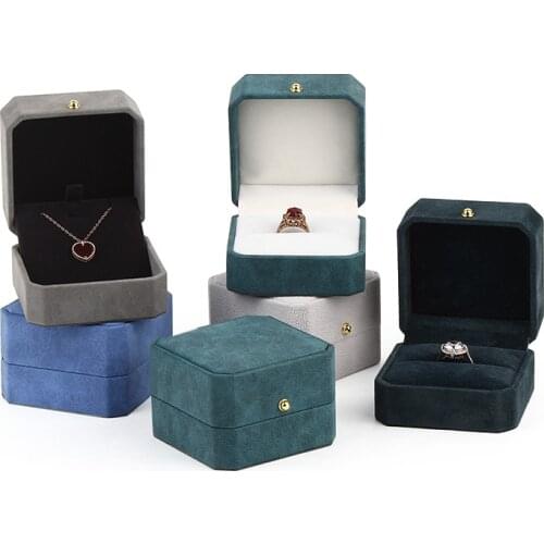 New Arrival Luxury PU Leather Ring Pendant Packaging Box Wedding Snap Jewelry Display Stand Organizer Gift Boxes for Jewellery