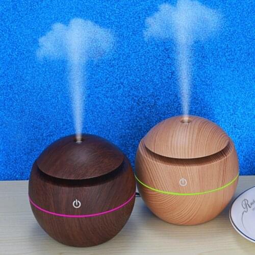 LED USB Induction Wood Grain Humidifier Ultrasonic Air Diffuser Mini Mist Maker Aromatherapy diffuser for Home Car USB Fogger