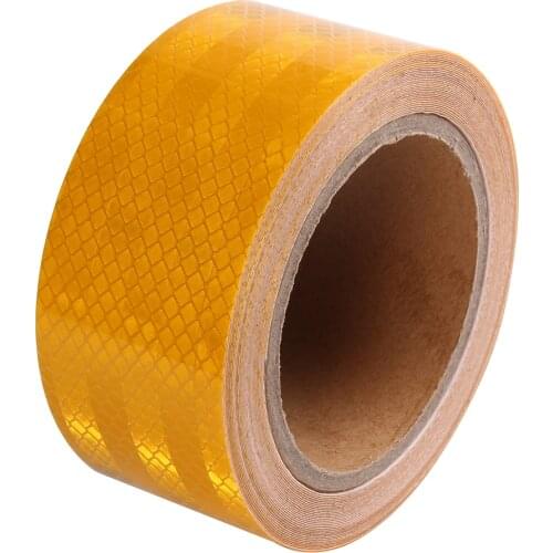 5cm Wide Yellow Conspicuity PET Reflective Safety Warning Tape Film Sticker Roll Strip Reflective Accessories Camper Stickers