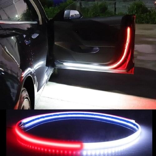Car Door Welcome Light Strips Car Styling Auto Strobe Flashing Ambient Atmosphere Lights Safety 12V LED Opening Warning Lamp New