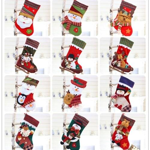 Christmas Stockings Personalized Hanging Socks, Xmas Character 3D Plush for Family Holiday Christmas Party Decorations