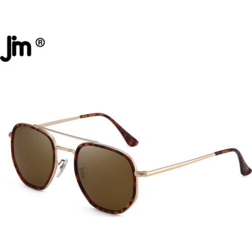 Vintage Round Sunglasses Women Men Brand Designer Pilot Metal Frame Double Bridge Eyeglasses