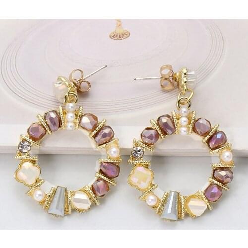 Wholesale New Women Drop Earrings Za 2021 Emo Resin Geometric Cute Dangle Hanging Earrings Statement Pendientes Fashion Jewelry