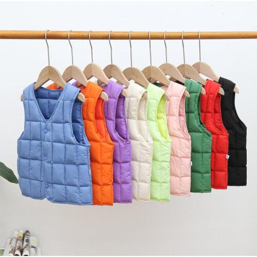 New Autumn Winter Children Vests 1-8years Warm Waistcoats for Boys Girls Thick Vests Kids Sleeveless Jacket V-neck Kids Vest