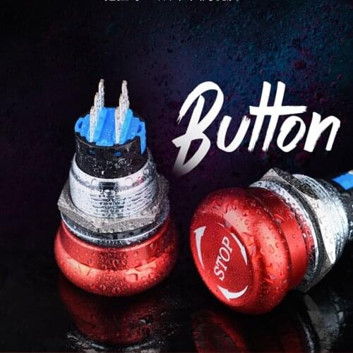1pcs 19mm 22mm Emergency Stop Switch Mushroom Metal Button Stop Switch 1no1nc 2no2nc Locking Switch