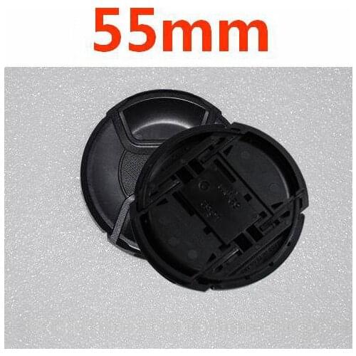 10pcs/lot 55mm center pinch Snap-on cap cover LOGO for nikon 55 mm Lens