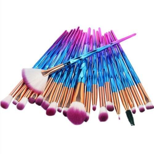 20pcs Diamond Makeup Brush Set Eye Brush Beauty Tools Powder Eyeshadow Contour Beauty Cosmetic For Make Up Tool Brushes handles
