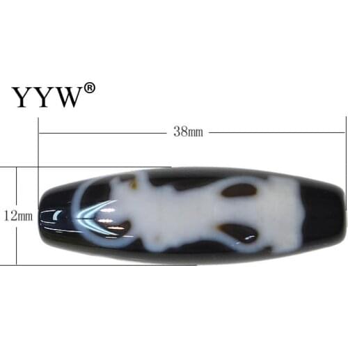 3PCs/Lot 2017 fashion jewelry Natural Tibetan Dzi Beads, Oval, two tone & double-sided 38x12x2.50mm Hole:Approx 2mm Sold By Lot