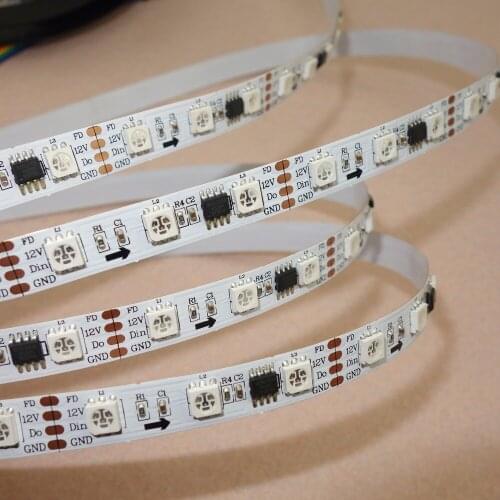 4wires(with returned signal) 5m DC12V 60leds/m 20pcs ws2811 ic/meter(20pixels) led digital strip;IP33;non-waterproof