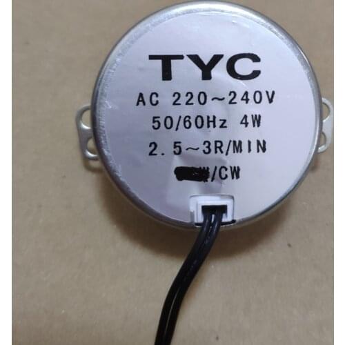 50mm 4W geared motor TYC-50 micro AC motor 2.5-3RPM 220V permanent synchronous motor ,shaft diameter 7mm