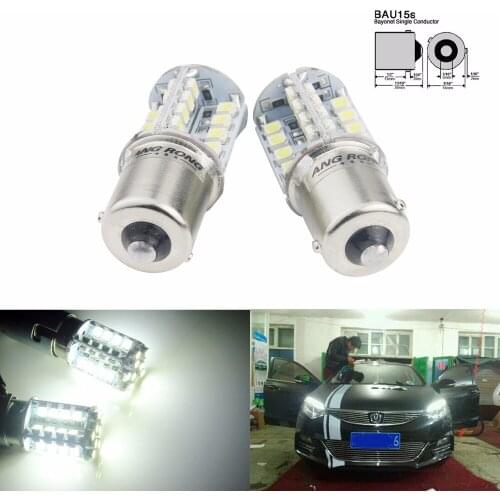 ANGRONG 2x White 581 PY21W BAU15s 40 SMD LED Turn Signal Front Rear Indicator Light Bulb(CA308)