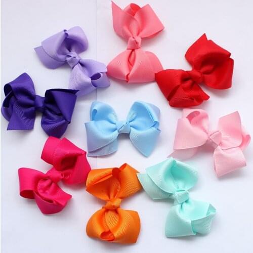 200Pcs/Lot Girl Hair Bows WITH Clips,Handmade Boutique Hairbows,Grosgrain Ribbon kids' Hair Accessories