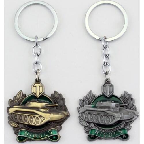 Dongsheng Game World Of Tanks Keychain WOT Pendant Keychain Keychain Metal Men Car Key Gift Tank War Keyring -50