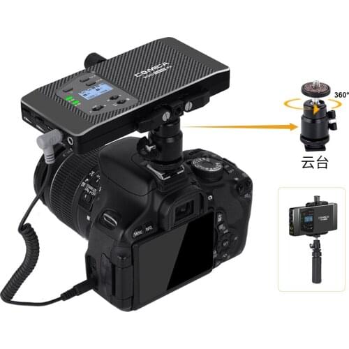 COMICA CVM-WS60 COMBO 1-Trigger-2 dual transmitter and one receiver Flexible Mini Wireless Microphone Universal for Smartphone