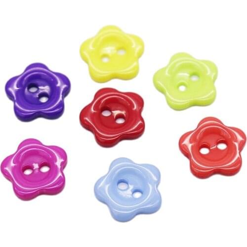 Flowers Pattern Buttons For Scrapbooking Resin Buttons Sewing Craft Buttons Decorative Buttons For Children Botones 2 Holes