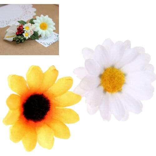 Dophee 4cm 100x Silk Artificial Gerbera Daisy Flowers Heads for DIY Wedding Home Decration Light Pink Fack Decorative Flowers