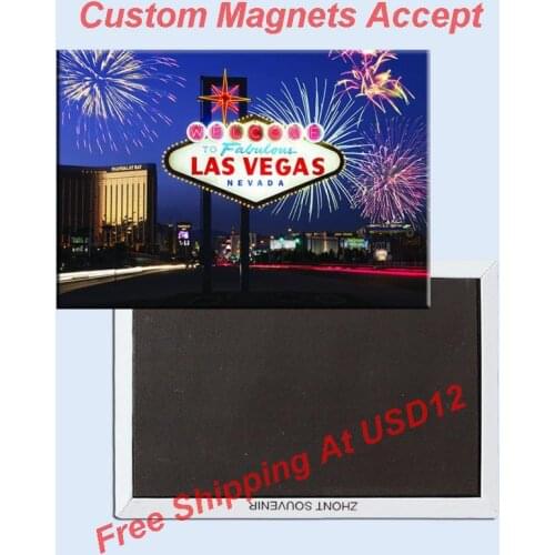 USA Travel Magnets Memorabilia , US Las Vegas Signal Rectangle Metal Fridge Magnet 5428 Tourism Souvenir