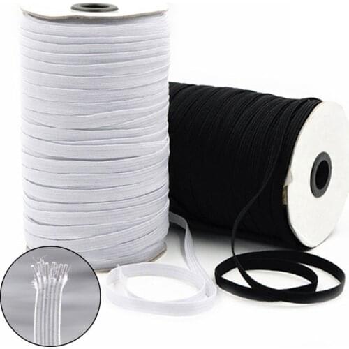 Elastic Band 3mm 6mm Elastic Ribbon Cord For Mask Black White 3-40mm Rubber Band Nylon Webbing Garment Sewing Accessories 5meter