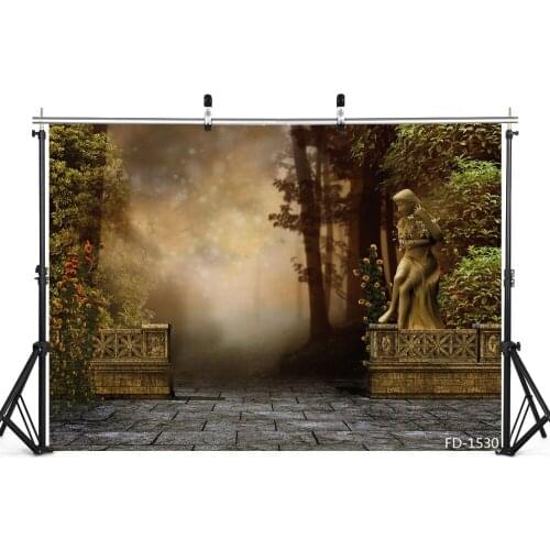 Photographic Backgrounds Forest Fairy Tales Statue Vinyl Cloth Backdrops Fond Studio Photo Kids Newborn Portrait Photophone