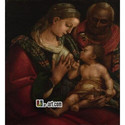 Canvas Prints (The Holy Family) by Luca Signorelli wall art modern painting canvas printed decoration Religion-237 (24*24 inch )